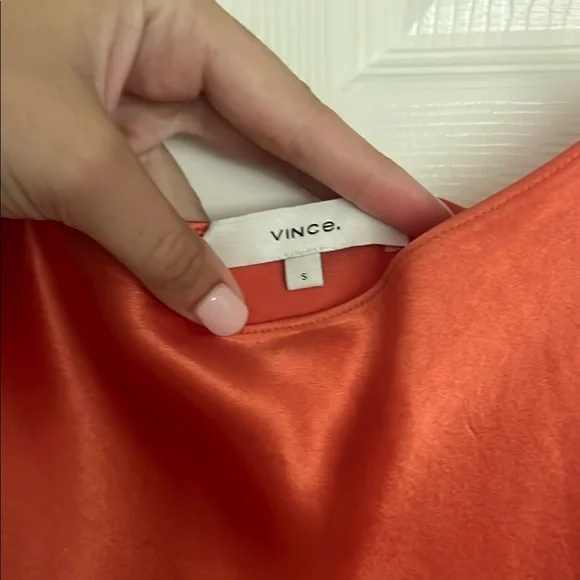 Vince Vibrant Orange Satin Dress - Picture 2 of 3